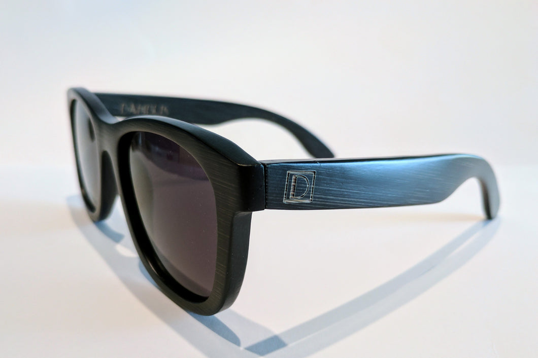 black bamboo sunglasses angle view